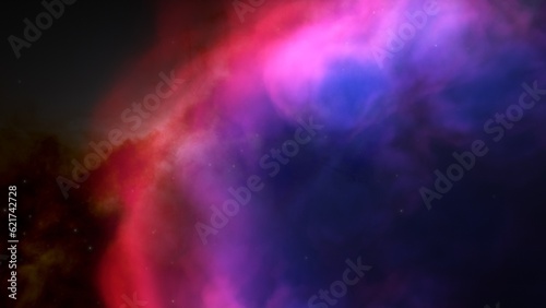 nebula gas cloud in deep outer space, science fiction illustration, colorful space background with stars 3d render
