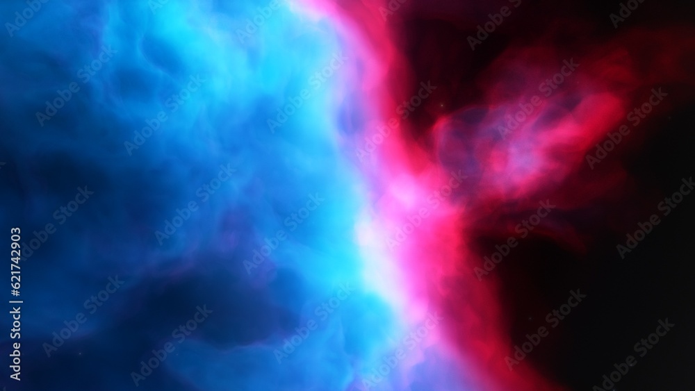 nebula gas cloud in deep outer space, science fiction illustration, colorful space background with stars 3d render
