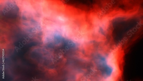 Cosmic background with a blue purple nebula and stars