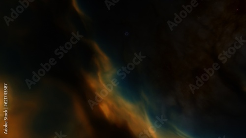 Cosmic background with a blue purple nebula and stars