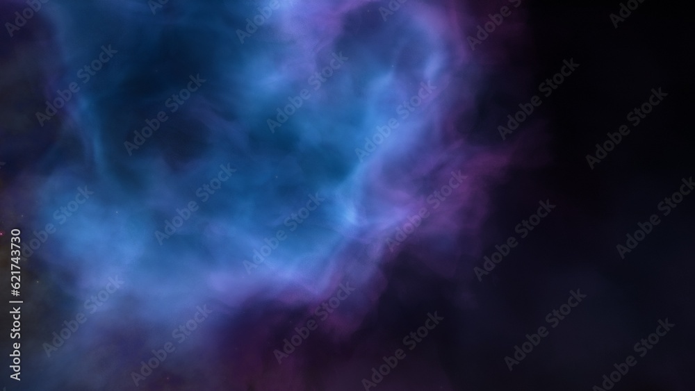 Deep space nebula with stars. Bright and vibrant Multicolor Star field Infinite space outer space background with nebulas and stars. Star clusters, nebula outer space background 3d render
