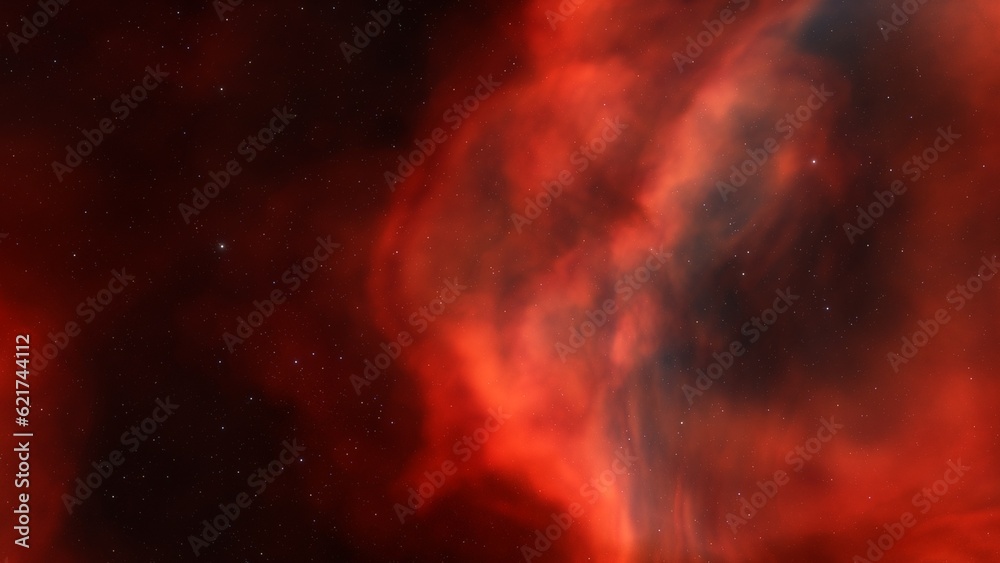 Fototapeta premium Cosmic background with a blue purple nebula and stars