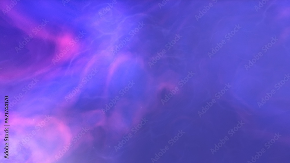 Cosmic background with a blue purple nebula and stars
