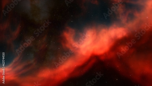 Cosmic background with a blue purple nebula and stars 