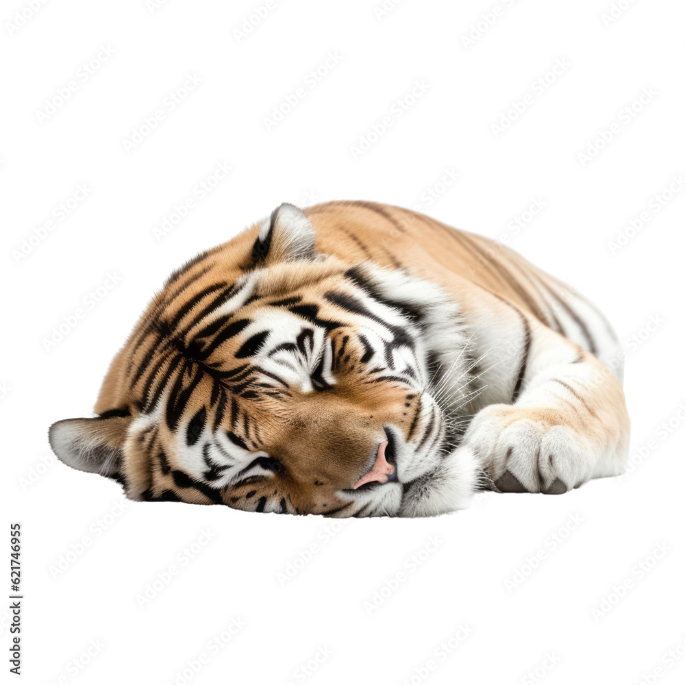 Fototapeta premium tiger isolated on transparent background cutout
