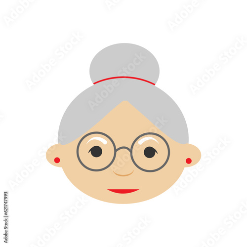 Obraz na płótnie cute grandmother head avatar character w salonie