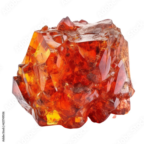 amber stone isolated on transparent background cutout