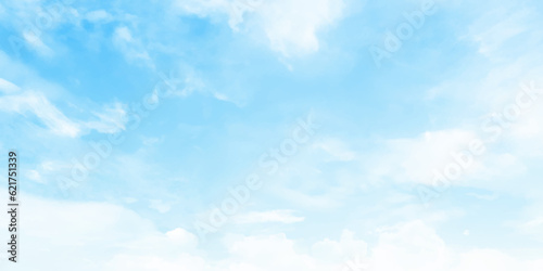 Cloudscape - Blue sky and white clouds. Vector