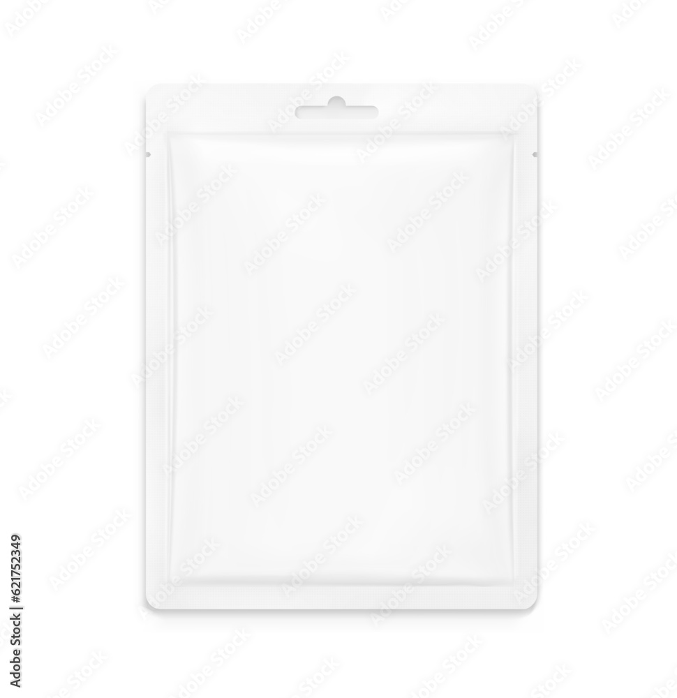 High realistic clean pouch bag mockup. Vector illustration isolated on ...