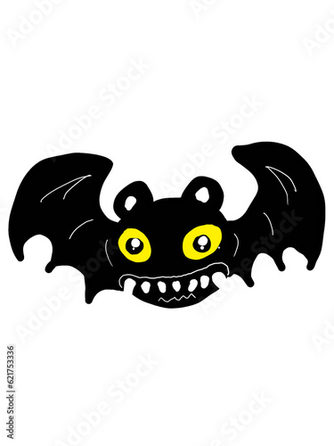 Fototapeta Naklejka Na Ścianę i Meble -  halloween bat monster cartoon png