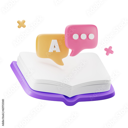 Book 3D Icon Books Notebook Textbook Knowledge Literature Journal Learning School Education Campus College University Study Studying