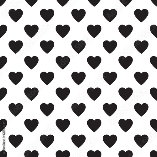 Vector simple seamless pattern with hearts. Repeatable background for Valentine's day. Fashion love print.