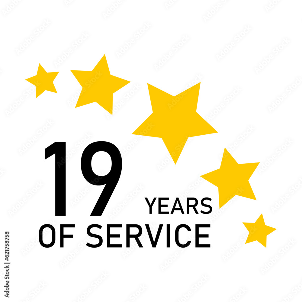 Fototapeta premium Five Star 19 Years of Service