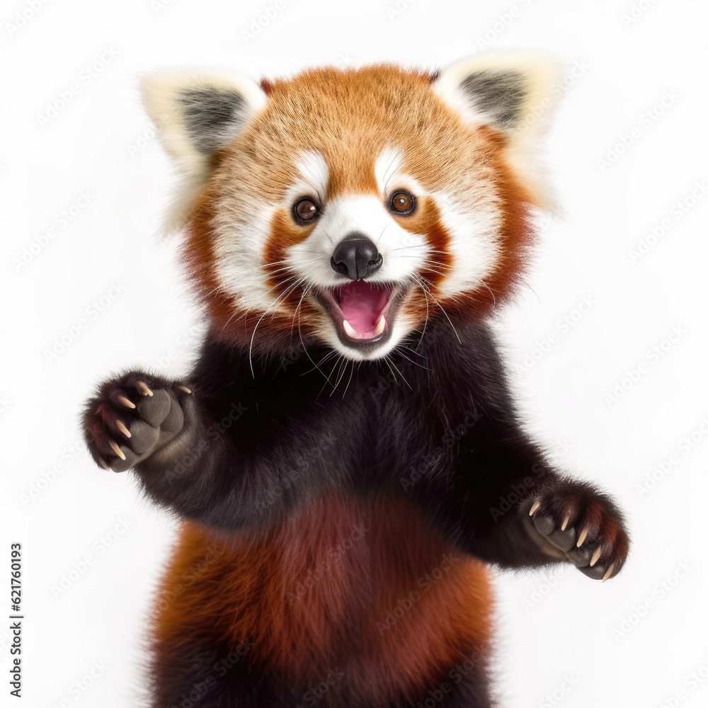 Obraz premium A playful Red Panda (Ailurus fulgens) in an engaging pose.