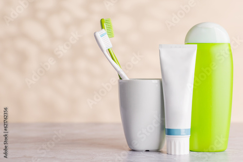 Toiletry tubes and toothbrushes