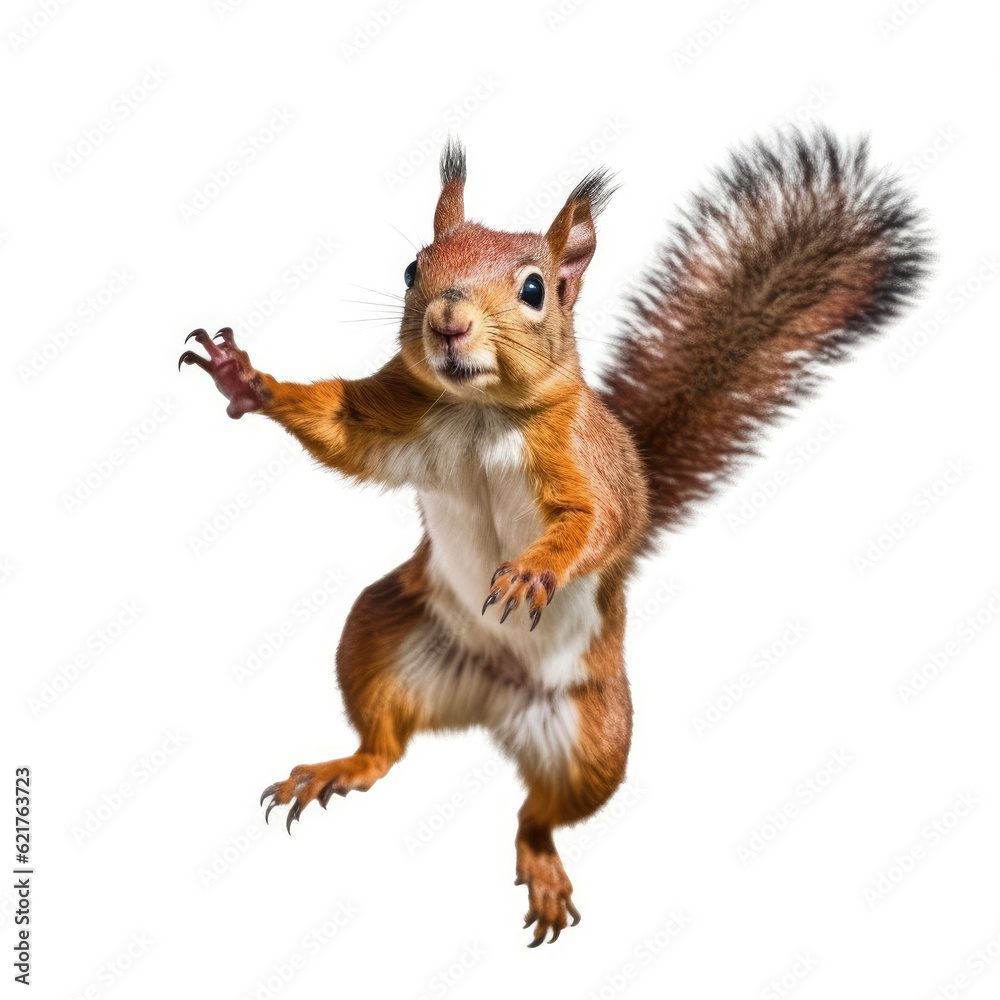 An active Squirrel (Sciurus carolinensis) ready to jump. An active Squirrel (Sciurus carolinensis) ready to jump.