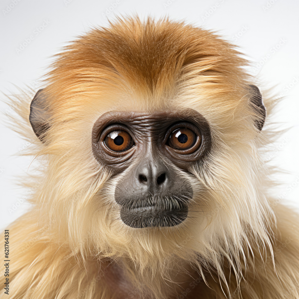 A mesmerizing closeup shot of a gibbon (Hylobates) showcasing its beautiful face and eyes. A mesmerizing closeup shot of a gibbon (Hylobates) showcasing its beautiful face and eyes.