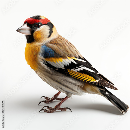 A charming Goldfinch (Carduelis carduelis) perched elegantly. photo