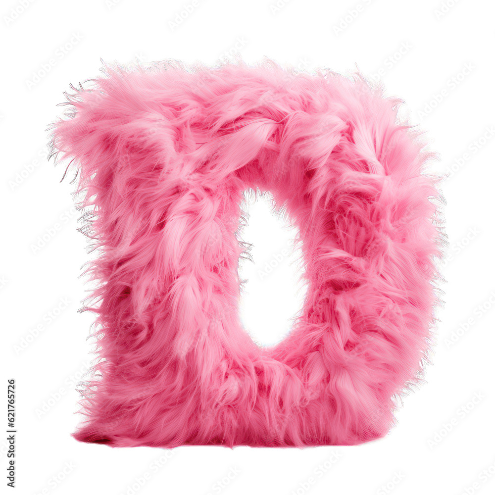 fluffy pink letter D alphabet character on isolated background, typography girly feminine abc school letters fluffy pink letter D alphabet character on isolated background, typography girly feminine abc school letters