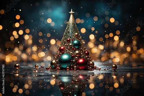 christmas background with bokeh - created using generative AI tools