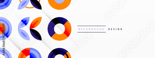 Colorful circles in a grid composition abstract background. Design for wallpaper, banner, background, landing page, wall art, invitation, prints, posters