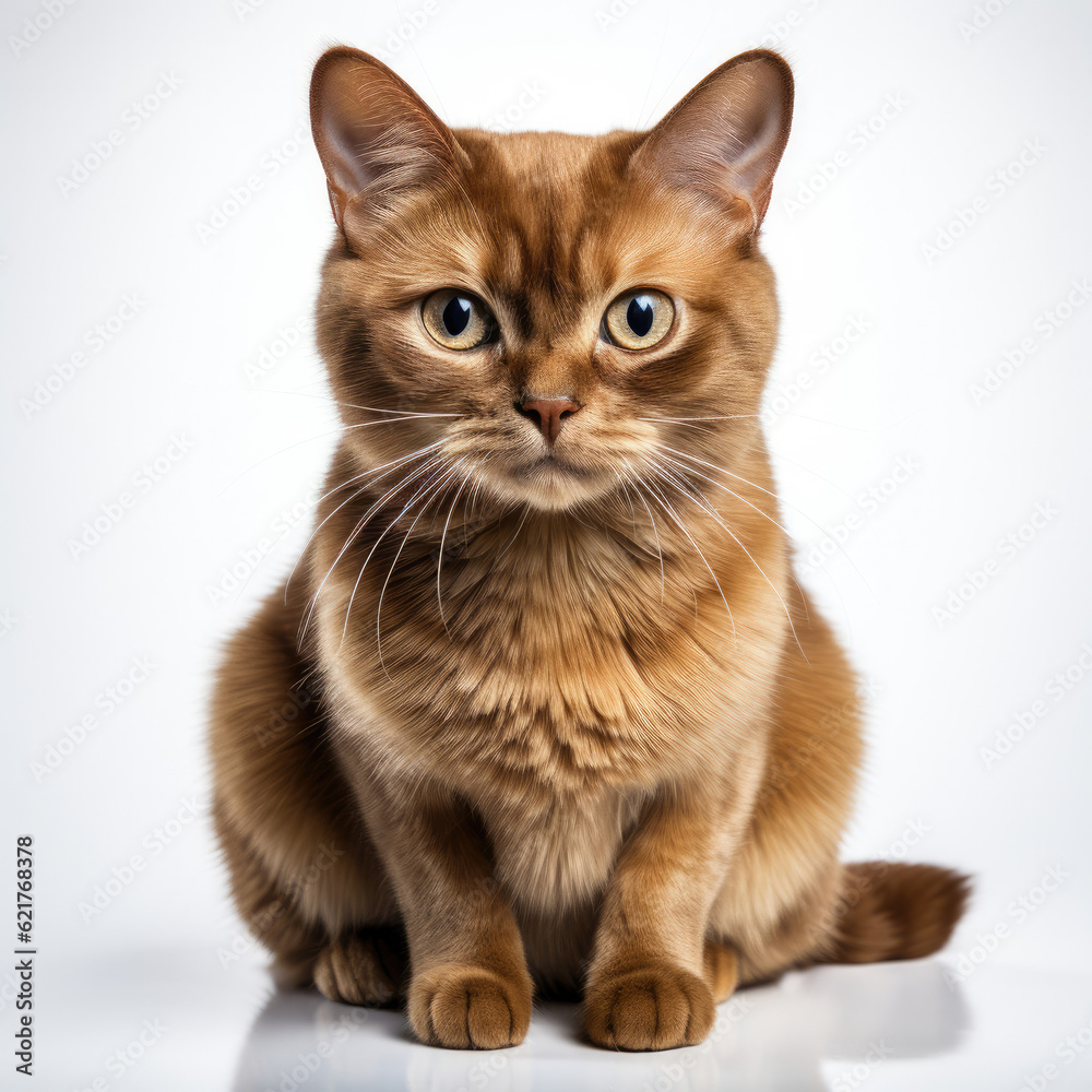 A Burmese cat (Felis catus) with dichromatic eyes.