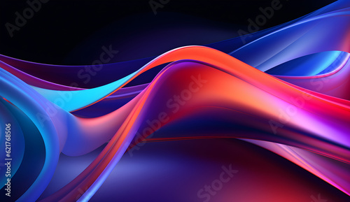 abstract colourful blue purple red iridescent silk wave background