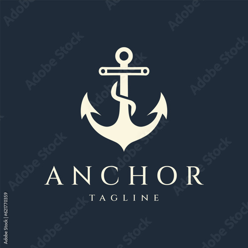 Anchor logo design vector illustration