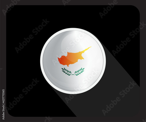 Cyprus Circle Glossy Pride Flag Icon 