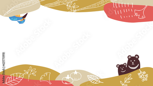 北欧風の秋の背景イラスト素材