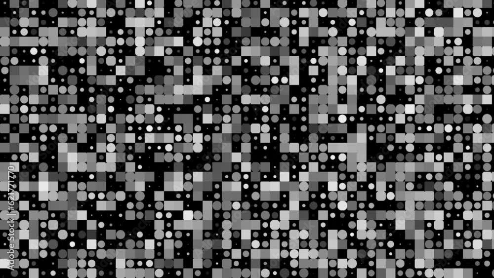 Black And White Dot To Square Transformation Animation Background Black And White Dot To Square Transformation Animation Background