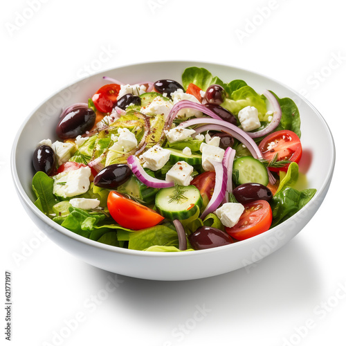 Greek salad with feta cheese, Fresh Greek salad in a bowl