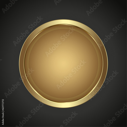Luxury Golden iron web button on dark gradient background for multipurpose Infographic design vector  illustration template and Premium gold elegant version