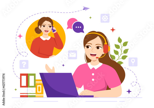 Technical Support System Vector Illustration with Software Development, Customer Service and Technology Help in Flat Cartoon Hand Drawn Templates