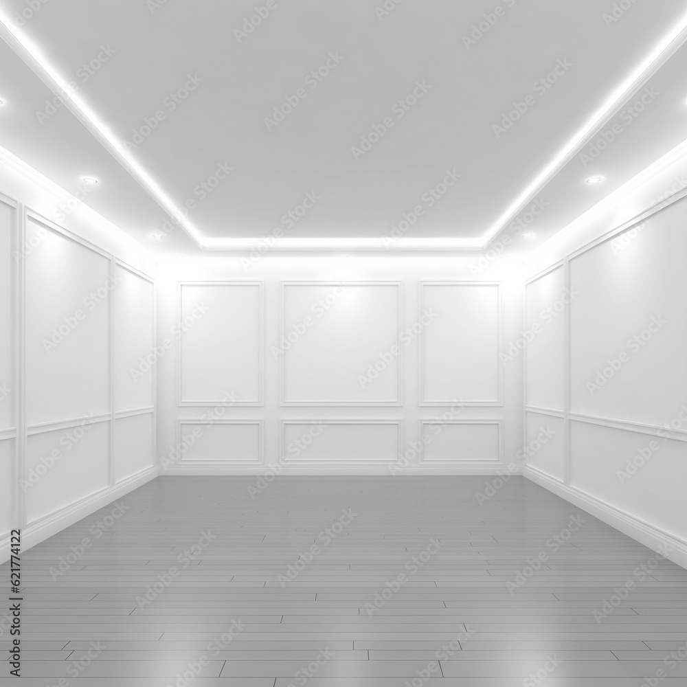 Fototapeta premium Empty white room, Ai Generation 