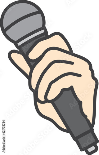 Clip art of hand holding a microphone