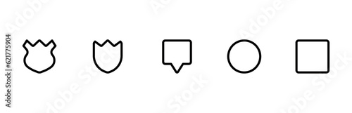 Shield icon. Protect shield security Badge emblem, linear Editable Stroke. Line, Solid, Flat Line, thin style and Suitable for Web Page, Mobile App, UI, UX design.