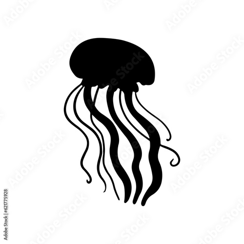 Jellyfish icon vector. Sea life illustration sign. Ocean symbol or logo.