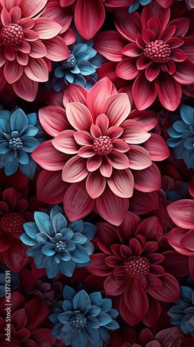 3D Intricate Flower Sublimation Tile Seamless. 3D flowers wallaper