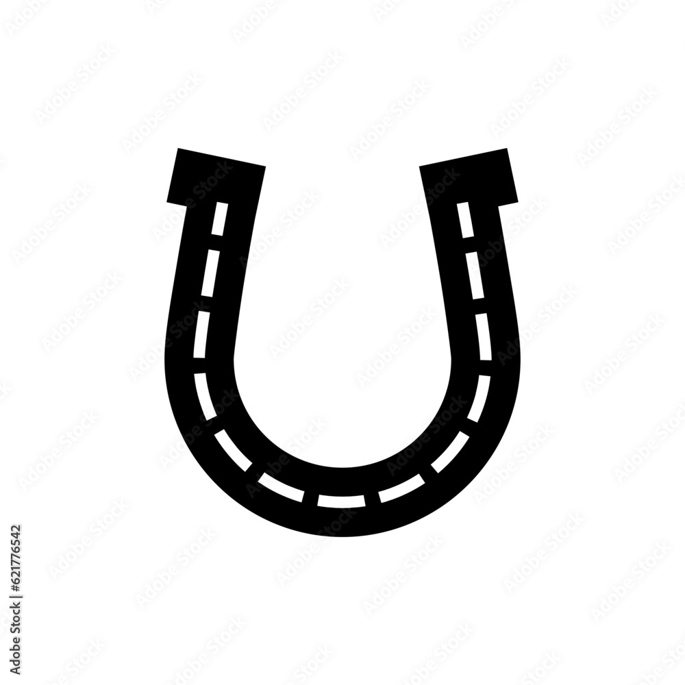 Horseshoe Silhouette Vector Icon Illustration Horseshoe Silhouette Vector Icon Illustration
