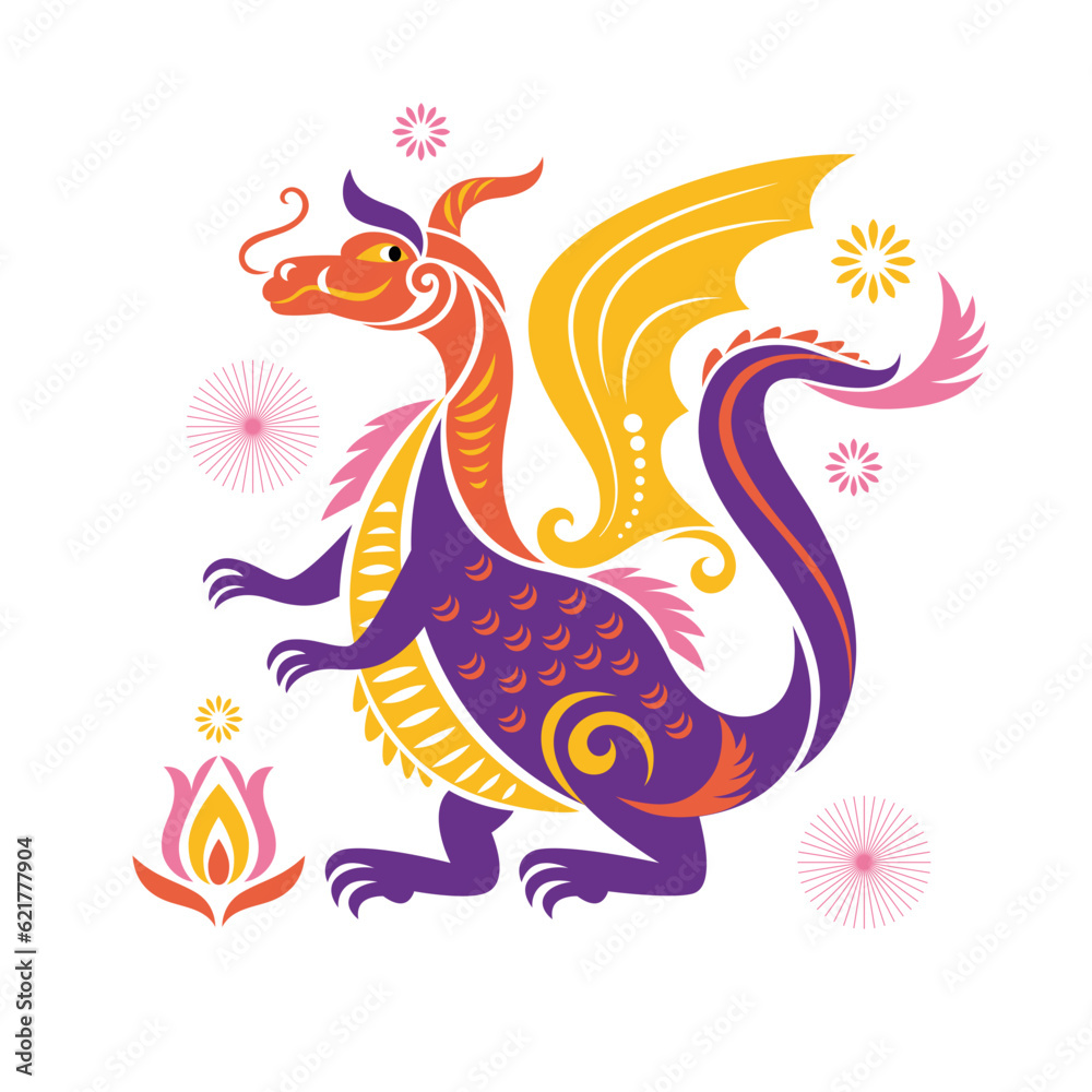 Obraz premium Chinese Happy New Year 2024. Year of the Dragon. Symbol of New Year. 