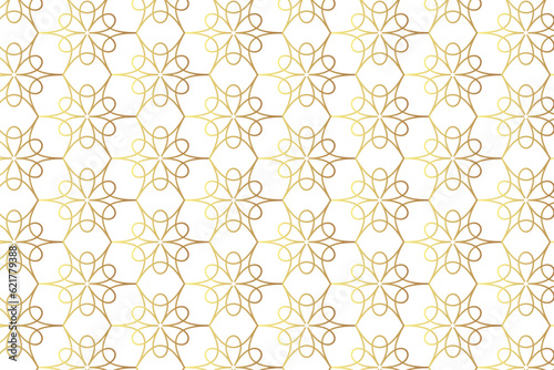 Geometric Golden Lines Pattern Design in vector, Golden Design pattern for textiles & ceramics tiles printing