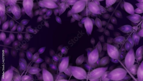 Vector  animation of Purple Plants Banner. Loop
