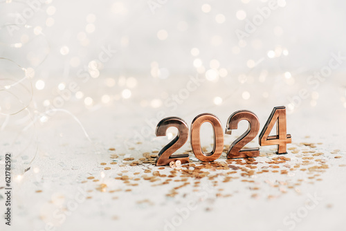 2024 text background. New year and business concept strategy. photo