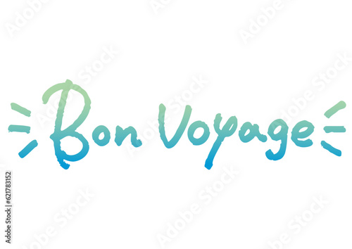 手書き文字素材「Bon Voyage」。ベクターデータ。