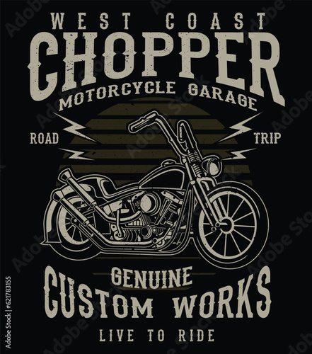 Chopper Motorcycle T-shirt Design