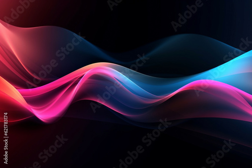 Wallpaper Mural Background design with flowing waves and transparent smoke-like elements in enchanting shades of purple and blue. Ai generated Torontodigital.ca