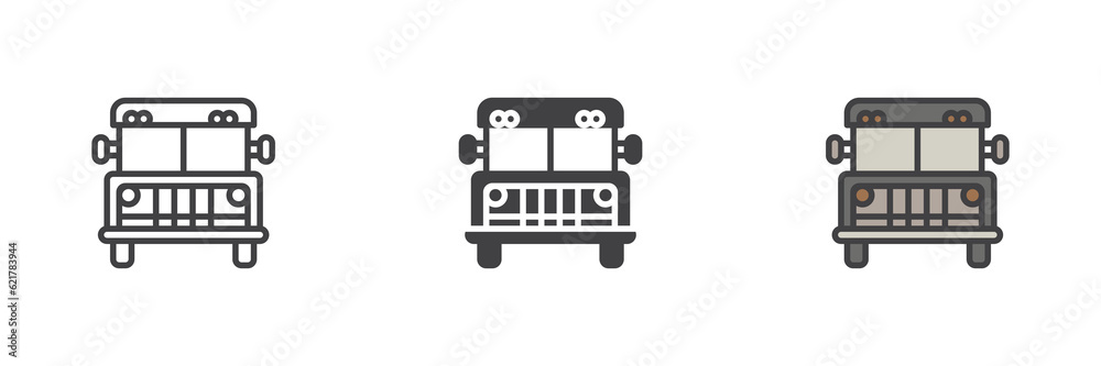 Prisoner transport vehicle different style icon set Prisoner transport vehicle different style icon set