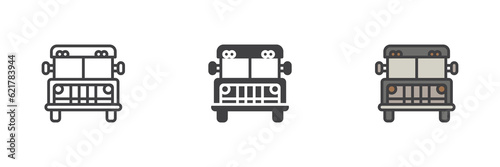 Prisoner transport vehicle different style icon set