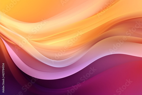 Purple and yellow background adorned with flowing wave elements, crafted in a beautiful graphic design style. ai generated